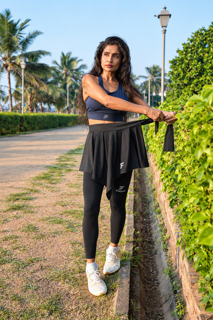 Compression 2in 1 Wrap Tights - Black