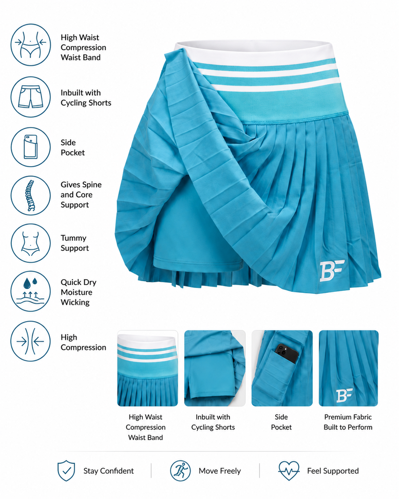 High Compression Skort- Deep Aqua
