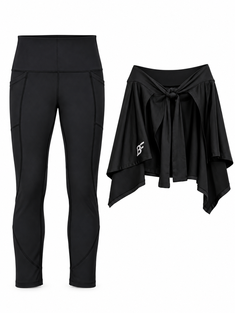Compression 2in 1 Wrap Tights - Black