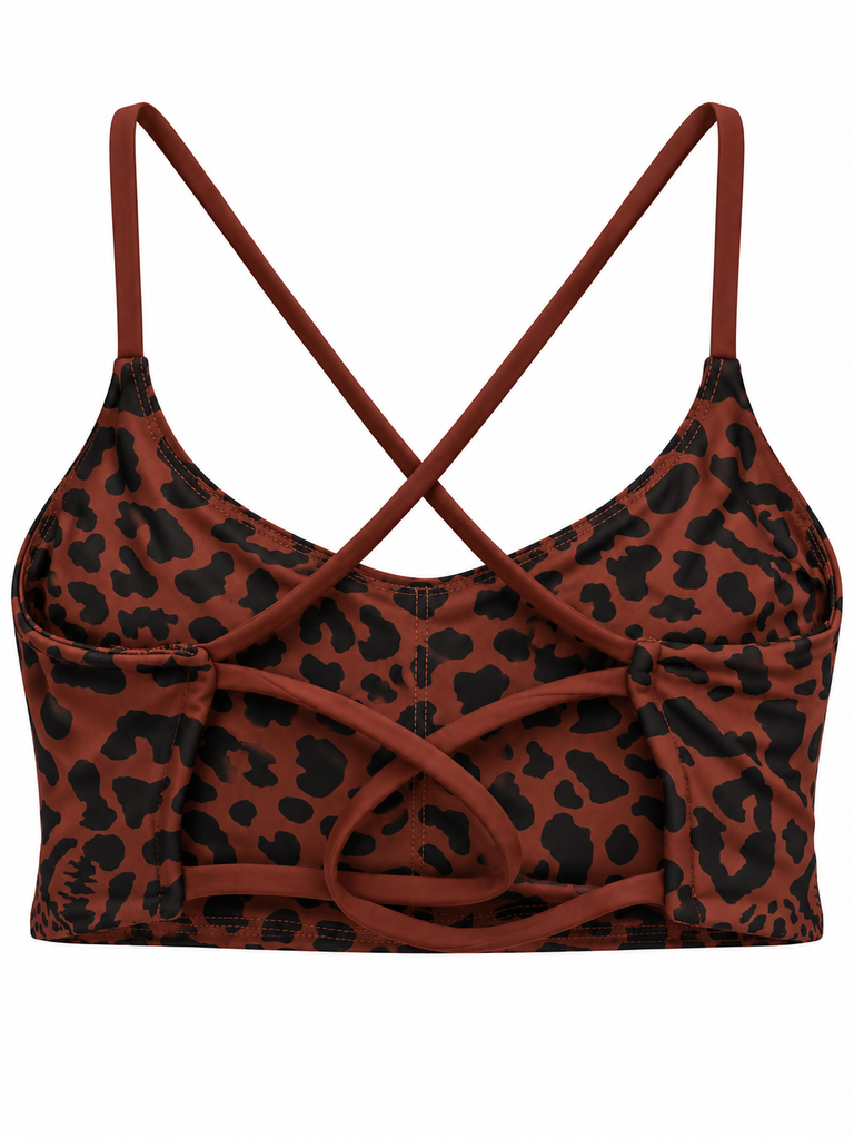 Cross back Bra - Leopard Power