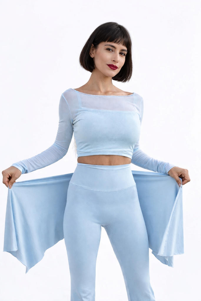 Compression 2in 1 Wrap Tights - Sky Blue