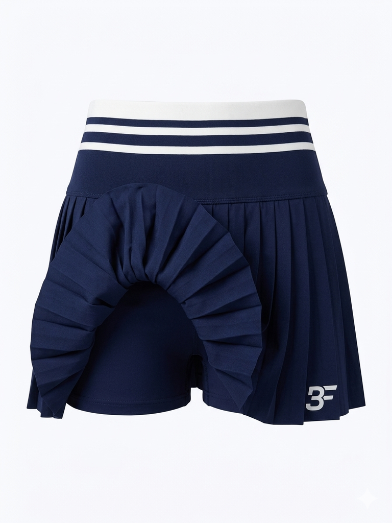 High Waist Compression Skort - Navy Blue