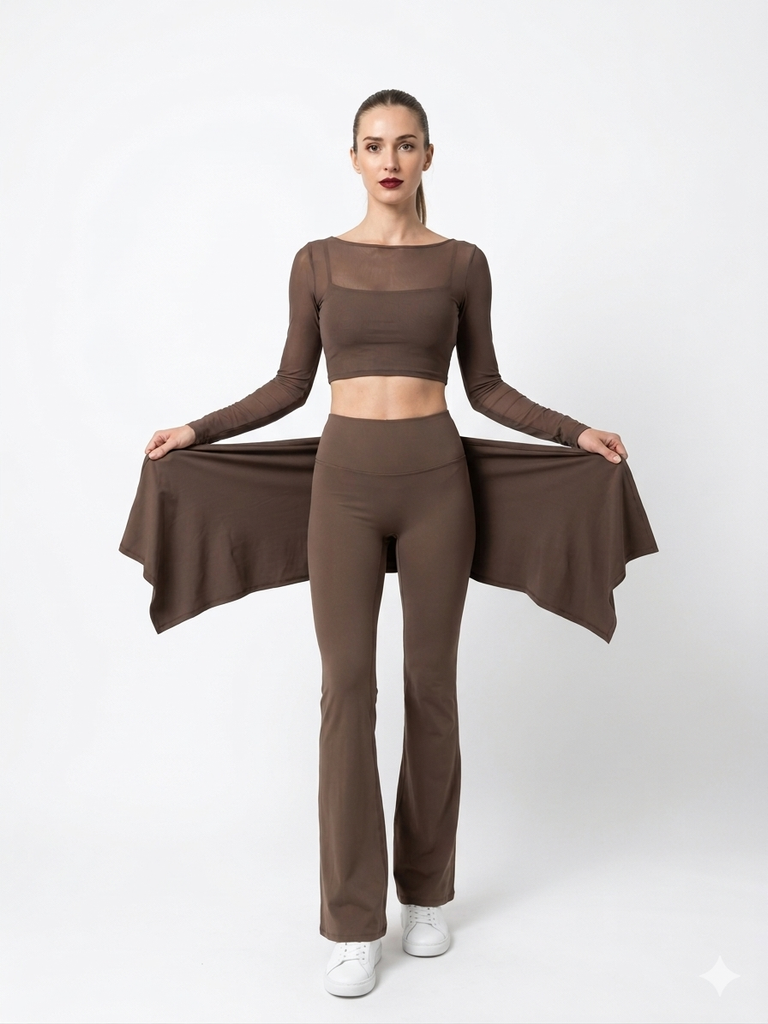 Compression 2in 1 Wrap Tights - Brown