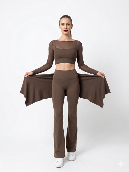Compression 2in 1 Wrap Tights - Brown