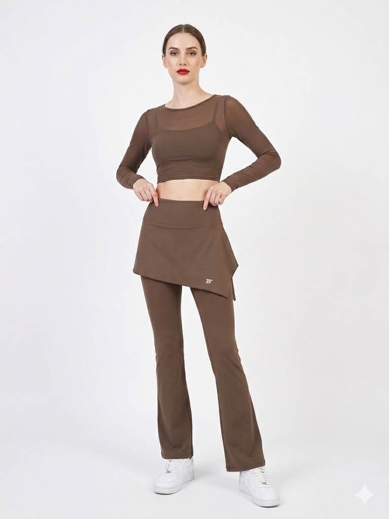Compression 2in 1 Wrap Tights - Brown