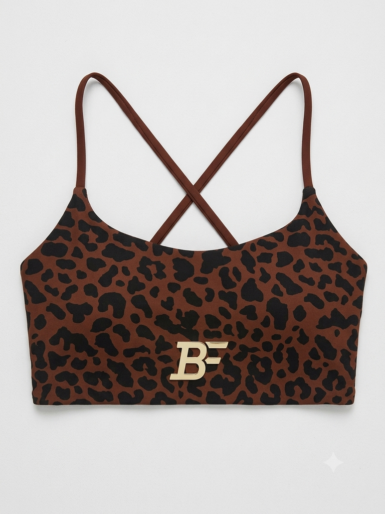 Cross back Bra - Leopard Power