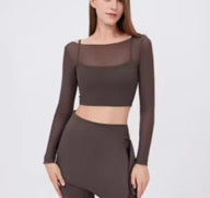 Lightweight Mesh Bra Top- Dark Brown